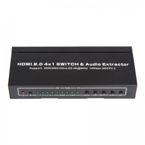 V2.0 HDMI 4x1 Switcher & Audio Extractor รองรับ ARC Ultra HD 4Kx2K @ 60Hz HDCP2.2 18Gbps