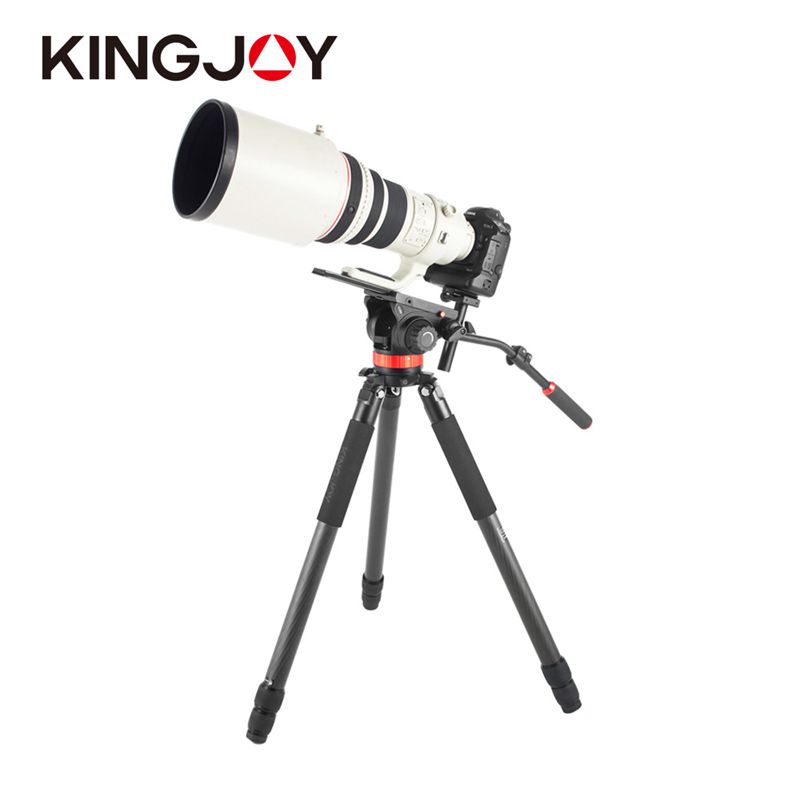 Kingjoy มืออาชีพยืดหยุ่นคาร์บอนไฟเบอร์กล้องวิดีโอขาตั้งกล้อง K4207