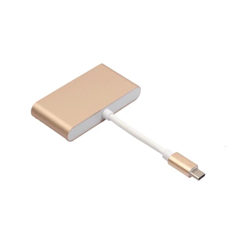 4-in-1 USB Type C เป็น USB 3.0x3 + Type C Hub Adapter