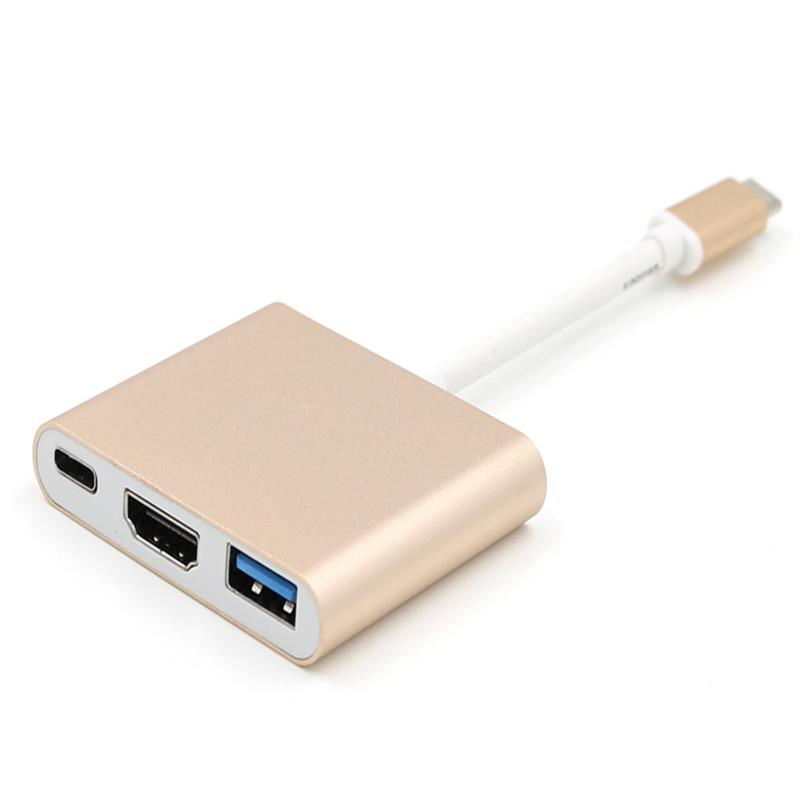 USB Type C เป็น HDMI + USB 3.0 + อะแดปเตอร์ Type C Hub