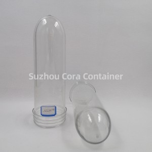 55mm 161g คอขนาด 64 มม. Plasitc Pet Preform สำหรับน้ำมันเครื่องดื่มน้ำ