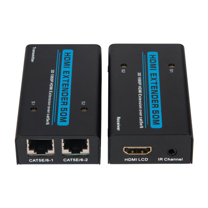 V1.3 HDMI Extender ความยาวมากกว่า 50 เมตรบนสายเคเบิลคู่ cat5e / 6 รองรับ Full HD 1080P