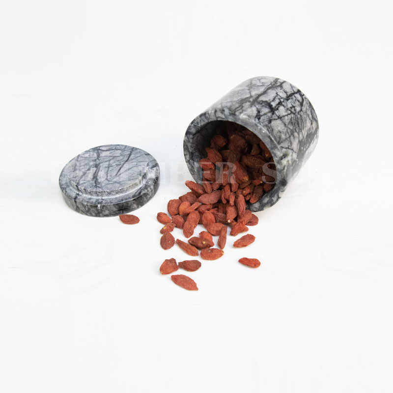 โถหินอ่อนพร้อมฝาภาชนะเครื่องใช้ในบ้าน