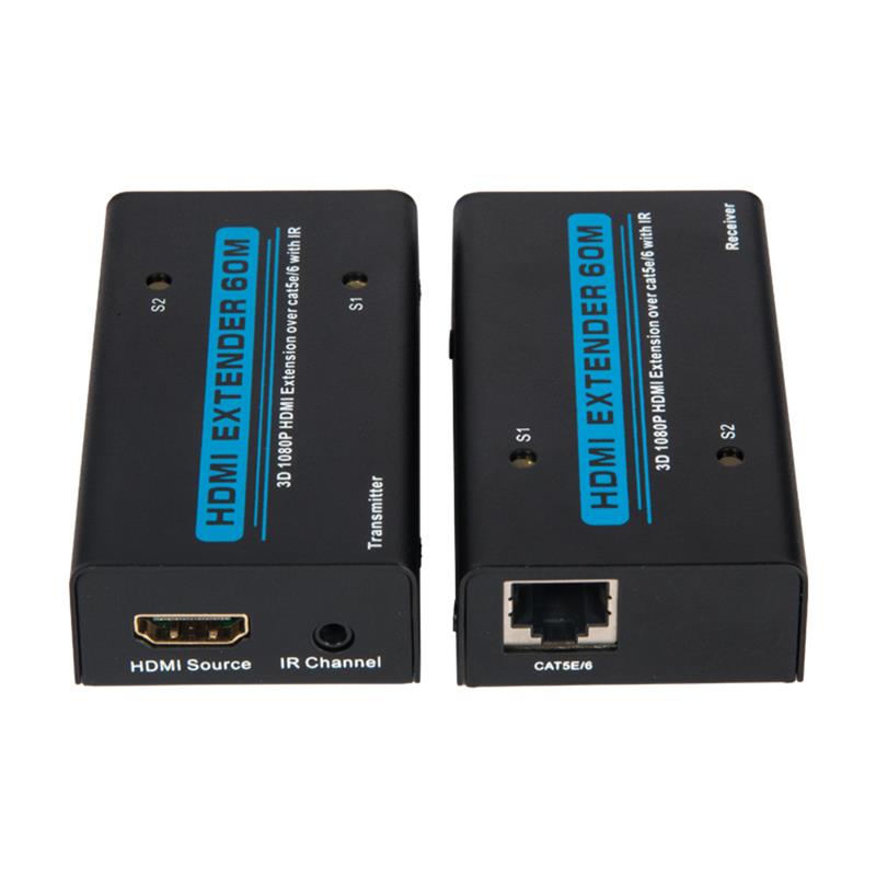 v1.3 HDMI Extender 60M เดียวแกน 5e-6 สายเคเบิลสนับสนุนอินฟราเรดความละเอียดสูง 1080p