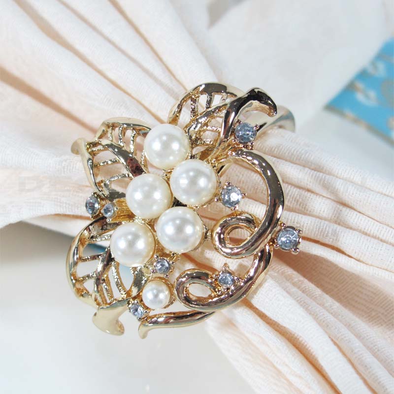 ขายแหวนผ้าเช็ดปากโลหะหรูหราและสง่างาม