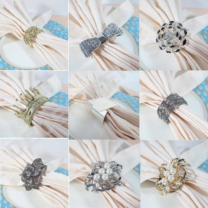 แหวนผ้าเช็ดปากโลหะหลากหลายที่น่าดึงดูดและทนทาน