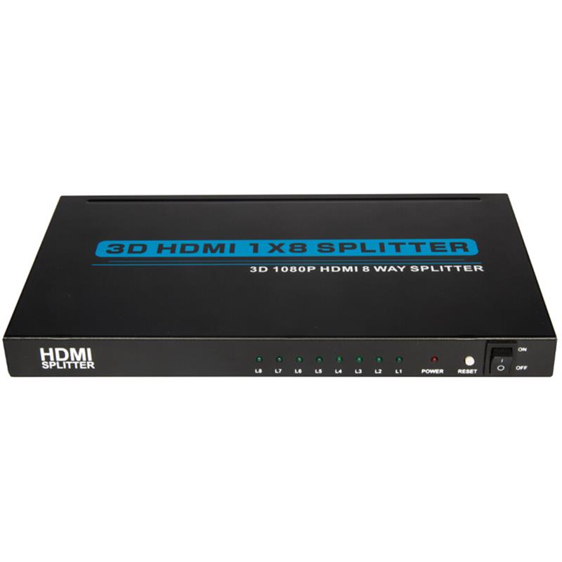 8 พอร์ต HDMI 1x8 Splitter รองรับ 3D Full HD 1080P