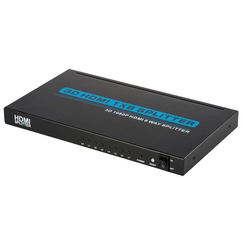 8 พอร์ต HDMI 1x8 Splitter รองรับ 3D Full HD 1080P