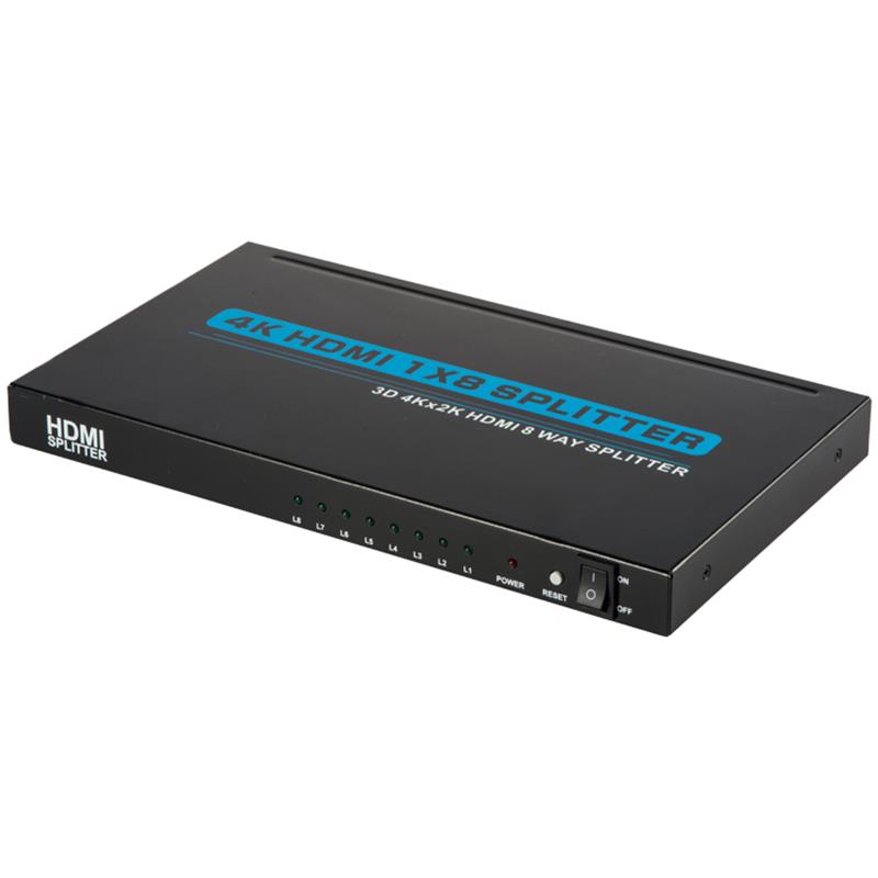 4K 8 พอร์ต HDMI 1x8 Splitter รองรับ 3D Ultra HD 4Kx2K / 30Hz