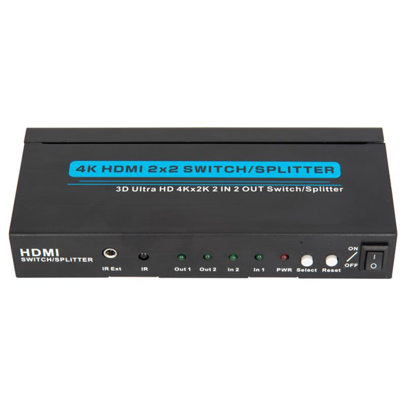 4K / 30Hz HDMI 2x2 Switcher / Splitter รองรับ 3D Ultra HD 4Kx2K / 30Hz