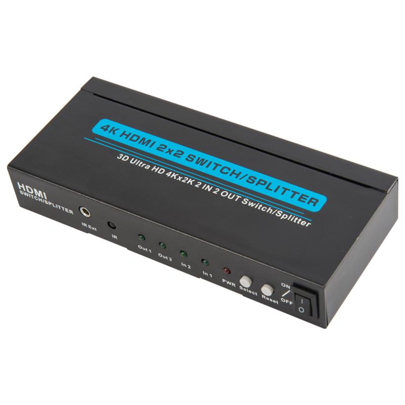 4K / 30Hz HDMI 2x2 Switcher / Splitter รองรับ 3D Ultra HD 4Kx2K / 30Hz