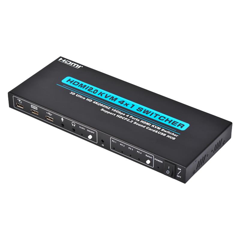 V2.0 HDMI KVM 4x1 Switcher รองรับ 3D Ultra HD 4Kx2K / 60Hz