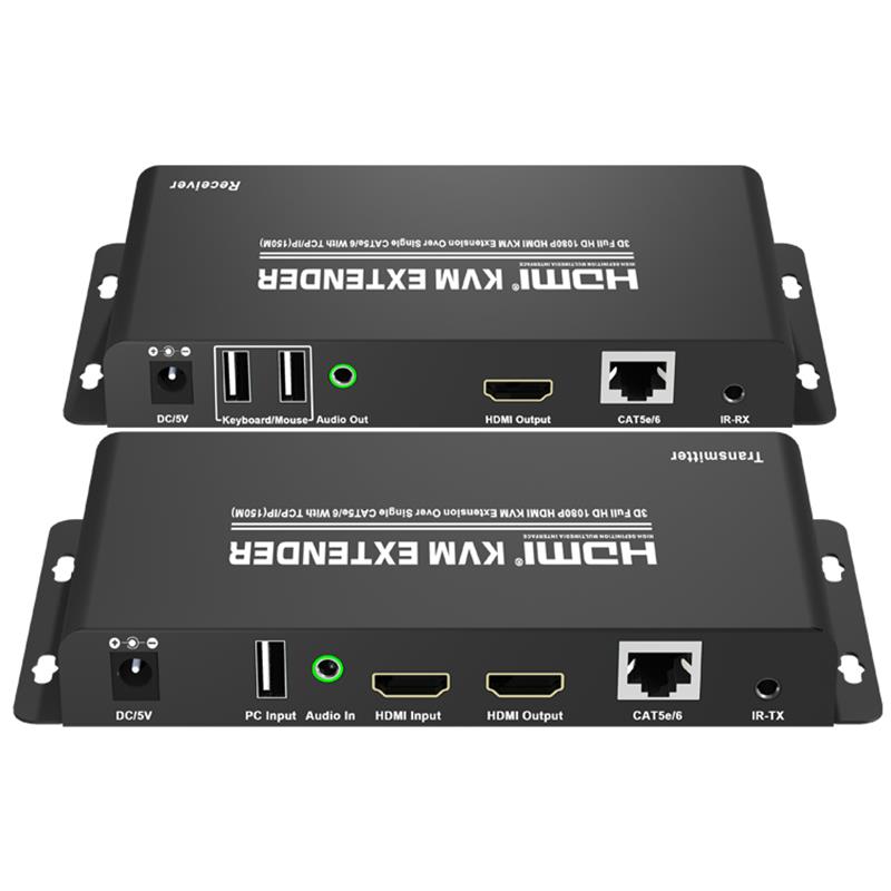 HDMI KVM Extender 150 ม. สูงกว่า CAT5e / 6 เดี่ยวด้วย TCP / IP รองรับ Full HD 1080P