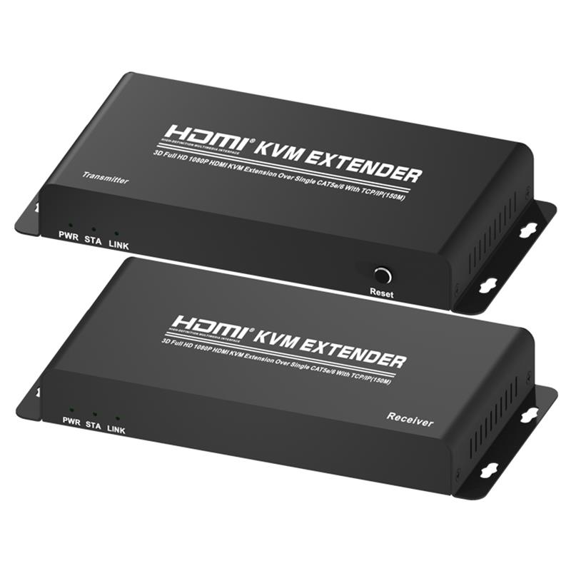 HDMI KVM Extender 150 ม. สูงกว่า CAT5e / 6 เดี่ยวด้วย TCP / IP รองรับ Full HD 1080P