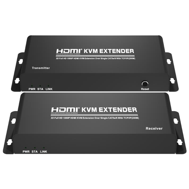HDMI KVM Extender 200 ม. สูงกว่า CAT5e / 6 เดี่ยวด้วย TCP / IP รองรับ Full HD 1080P