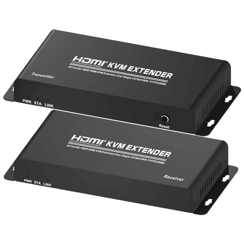 HDMI KVM Extender 200 ม. สูงกว่า CAT5e / 6 เดี่ยวด้วย TCP / IP รองรับ Full HD 1080P