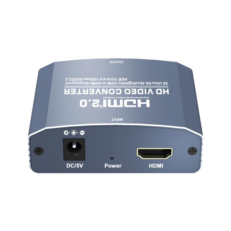 3D Ultra HD 4Kx2K @ 60Hz HDMI to HDMI + DP Converter สนับสนุน HDMI2.0 18Gbps HDR YUV4: 4: 4 HDCP2.2