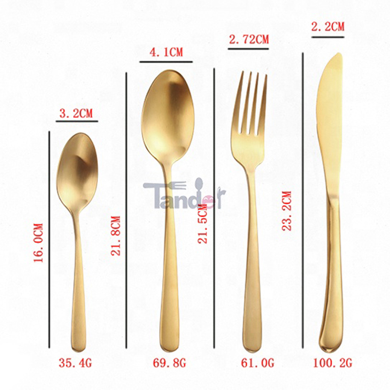 16/20/24 ชิ้นสแตนเลสสตีลโกลด์ flatware 16 20 24 ชิ้นชุดช้อนส้อมพร้อมกล่อง