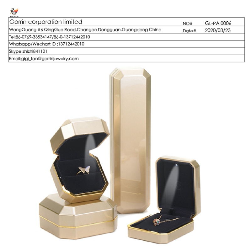 กล่องเครื่องประดับพลาสติก FL-PA0006 พร้อมไฟ LED