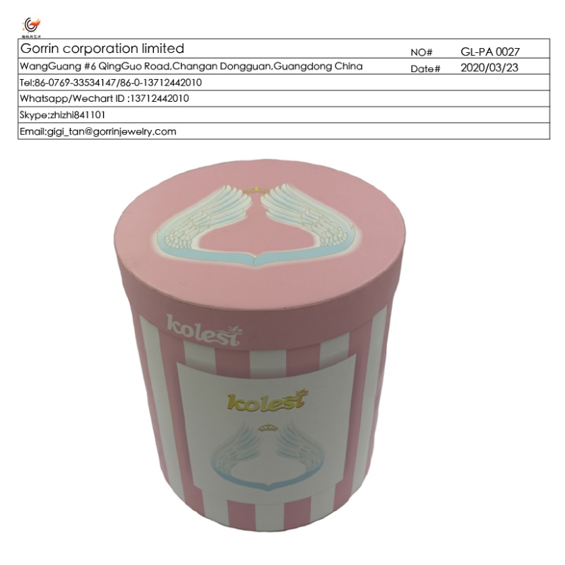 GL_PA0027 บาร์เรลดอกไม้รอบกล่องกระดาษหลอดกล่องสำหรับเด็กแต่งตัว