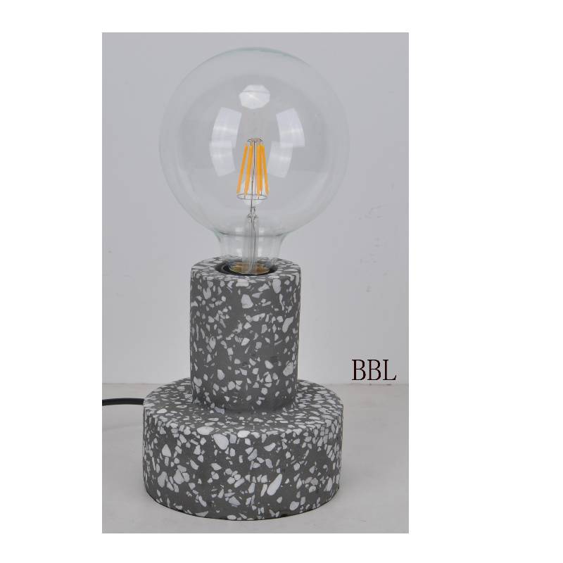 โคมไฟตั้งโต๊ะกลมคอนกรีต mosaci แบบธรรมชาติ