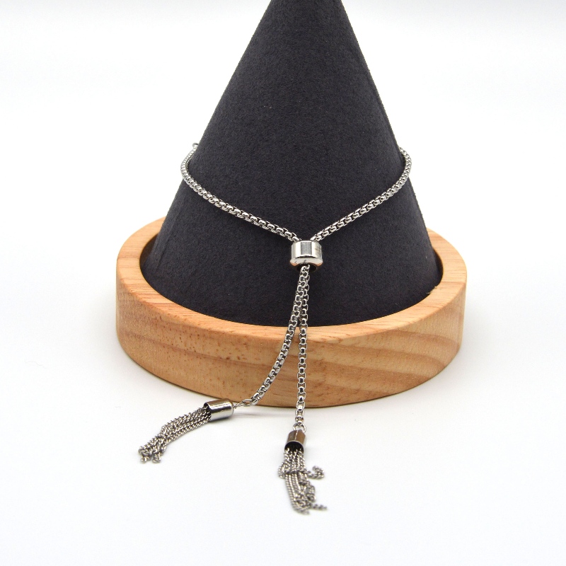 สร้อยข้อมือหินผูกสแตนเลส