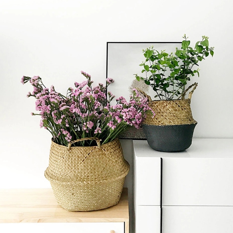 ยืนพืชสานหญ้าทะเลทอสำหรับการจัดเก็บแขวนตะกร้าหญ้าทะเล