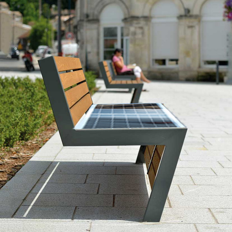 การออกแบบใหม่พลังงานแสงอาทิตย์ราคาโรงงานต่ำที่สุด Smart Park Bench