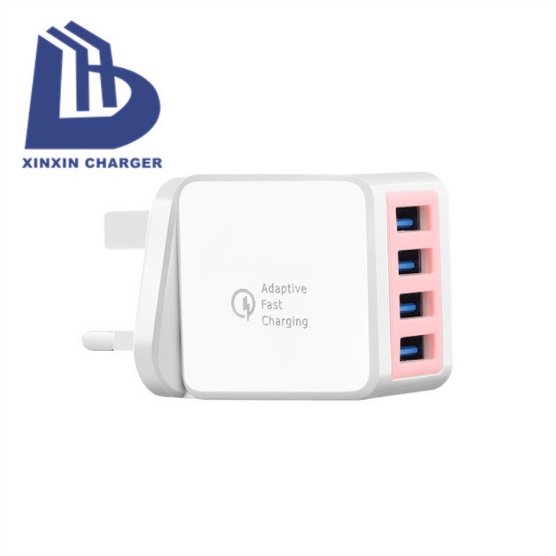 อังกฤษ 2.1a-4 พอร์ต USB ติดผนังเครื่องชาร์จเดินทางเครื่องชาร์จ AC อะแดปเตอร์ชาร์จแบบพกพา