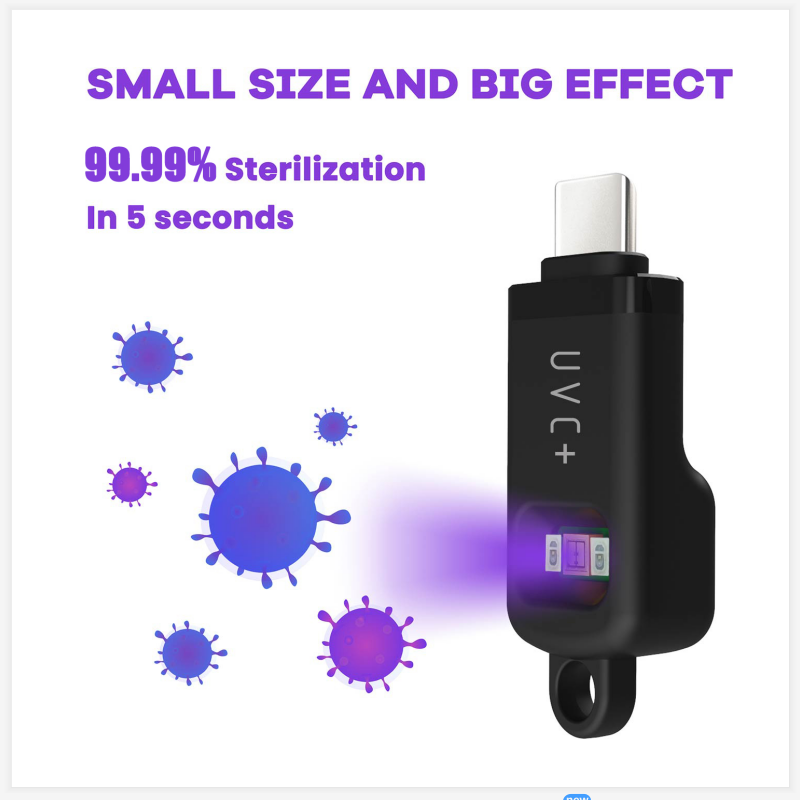 สินค้ามาใหม่: UVC + LED Sterilizer Portable ฆ่าเชื้อ 99% ใน 5 วินาที