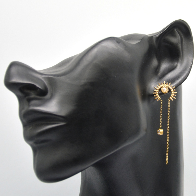 ต่างหูกลมพู่ริบบิ้นชุบสูญญากาศจี้โซ่จี้ต่างหูน่ารักเครื่องประดับจีน Ruifanbao โรงงานแปรรูปเครื่องประดับ