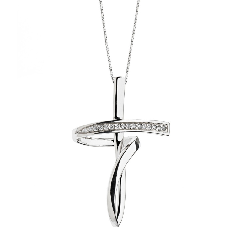 สุภาพสตรีสไตล์ยุโรปและอเมริกาที่เรียบง่ายข้ามสร้อยคอเงิน 925 จีนโรงงานแปรรูปเครื่องประดับ Ruifanbao