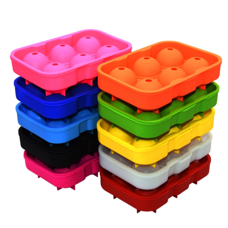 รุ่นน้ำแข็งพิเศษสำหรับวิสกี้ 10 สี 6 หลุมแม่พิมพ์ฮ็อกกี้น้ำแข็งรอบเครื่องทำน้ำแข็งกันน้ำ