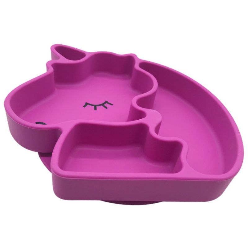 แผ่นซิลิโคนซิลิโคน Unicorn plate Silicone Baby plate