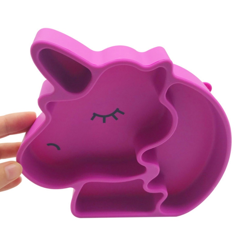 แผ่นซิลิโคนซิลิโคน Unicorn plate Silicone Baby plate