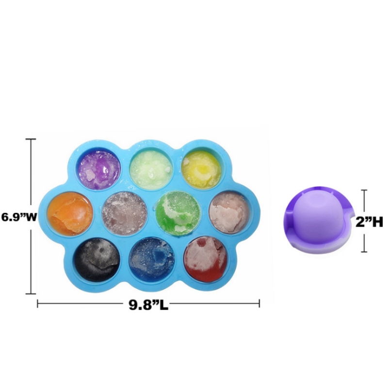 ซิลิโคน 10hole อาหารเสริมกล่องน้ําแข็งกล่องน้ําแข็งแม่พิมพ์เด็กกล่องอาหารเสริม