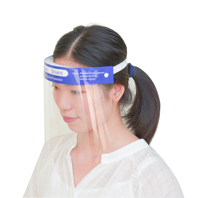 โลโก้ที่กำหนดเองสามารถนำกลับมาใช้ใหม่ได้เต็มรูปแบบ Visor พลาสติกใสหน้าโล่ด้วยฟองน้ำ