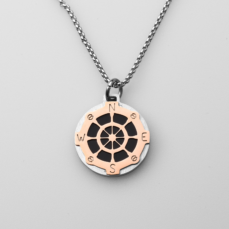 เครื่องประดับสแตนเลสสไตล์อิตาลีหางเสือลมสมอจี้สร้อยคอผู้ชายทำในประเทศจีน