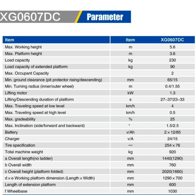 ลิฟท์กรรไกร XG0607DC