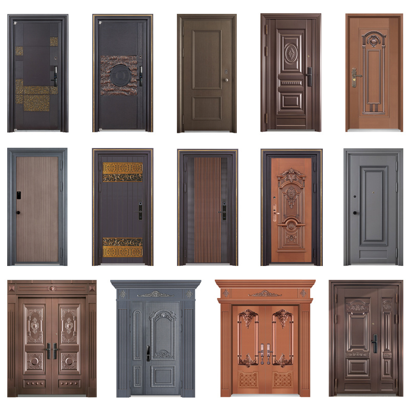 Steel Wood Armour Doors Home Security Front European Style Armoured Door High Quality Hot Mother And Son Exterior Metal Steel Security Door Armoured Doors Line Cheap Stainless Steel Urgakr Proof High Security Door Armoured Single Doors