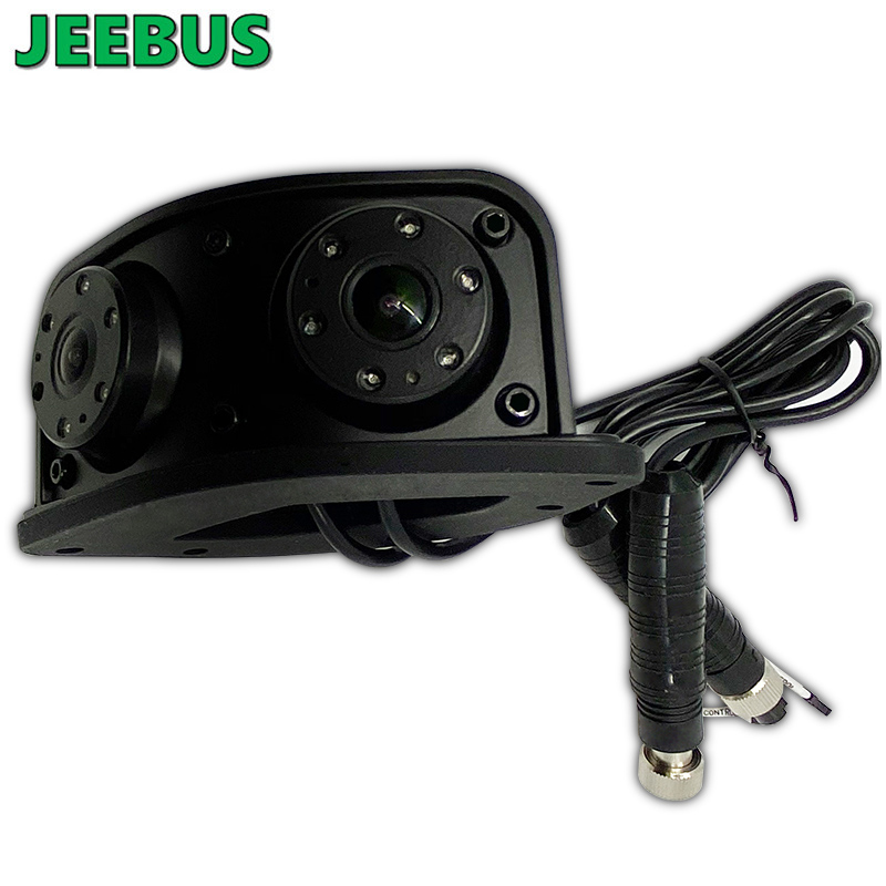 HD Waterproof Night Vision กล้องมองหลังด้านหน้า AHD Dual Video Dash Cam Mirror DVR Monitor System สำหรับรถบัส