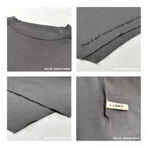 เสื้อยืดผ้าฝ้ายและผ้าลินินสีทึบ