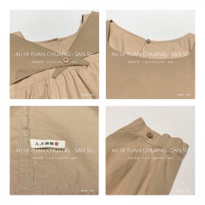 ดีไซน์หลวมสไตล์มินิมอลสไตล์ลำลองสีทึบพิมพ์ผ้าคอตตอนและผ้าลินินโอเวอร์ไซส์ที่กำหนดเองในปี 19595 เดรสเชิ้ต