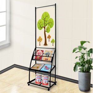 TMJ -549 ขายส่งชั้นวางแบบพกพาเคลือบผงโลหะชั้นวางนิตยสาร