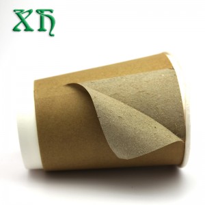 ถ้วยกระดาษคราฟท์สองชั้นขนาด 12 ออนซ์ที่ย่อยสลายได้