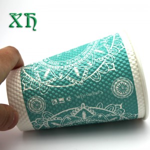 ถ้วยจำหน่ายกาแฟกระดาษผนังระลอก 12oz