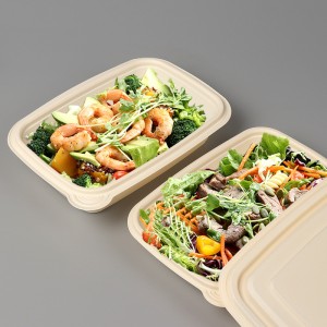 ภาชนะบรรจุอาหารย่อยสลายได้กล่องอาหารกลางวันเป็นมิตรกับสิ่งแวดล้อม Takeaway Disposable Cornstarch Lunch Box