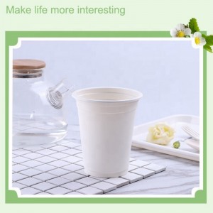ถ้วยกาแฟที่ย่อยสลายได้เป็นมิตรกับสิ่งแวดล้อมสำนักงานแป้งข้าวโพด PLA ใช้ถ้วยเครื่องดื่มย่อยสลายได้ทางชีวภาพแบบใช้แล้วทิ้ง
