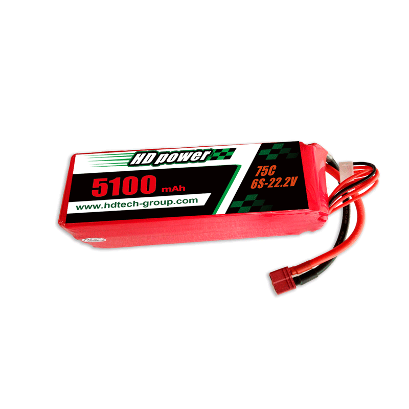 HD POWER 5100mAh 75C 6S 22.2V lipo แบตเตอรี่