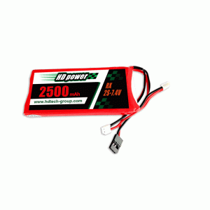 HD POWER 2500mAh 3C 2S 7.4V LiPO แบตเตอรี่สำหรับตัวรับและตัวส่ง